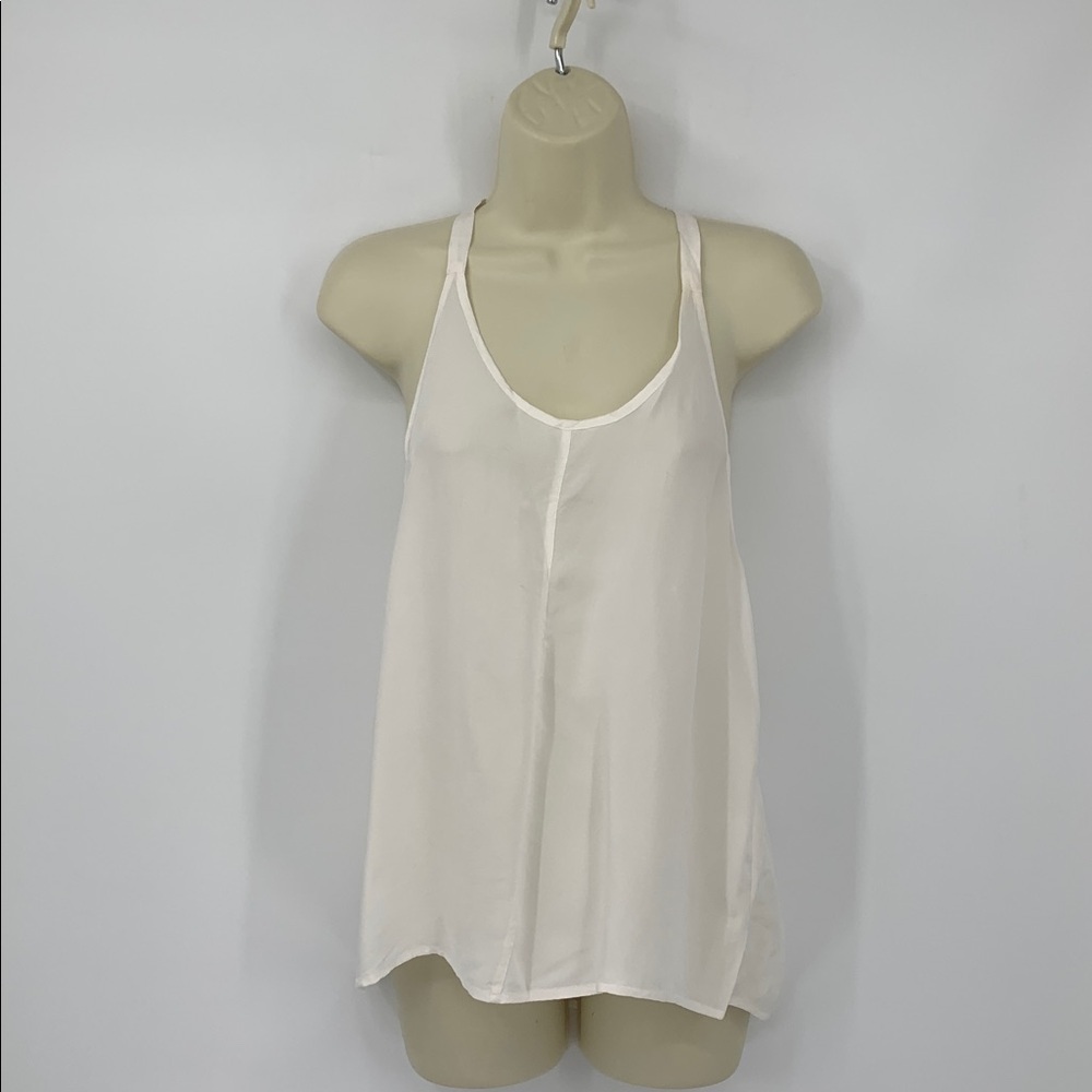 Humanoid Dacio tank shirt blouse white cream racerback tan sleeveless new XS